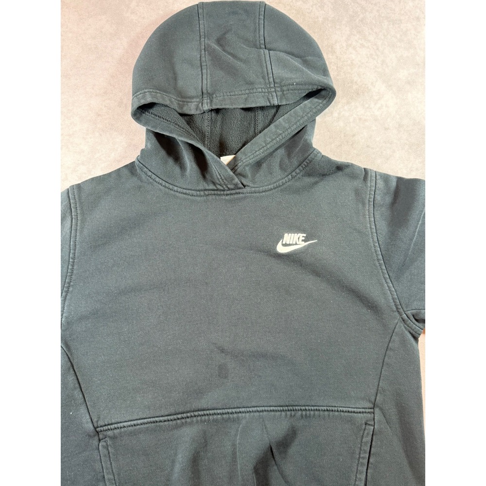 Nike Kids Sportswear Club Fleece Pullover Hoodie Black Large L Futura Logo - Picture 2 of 3